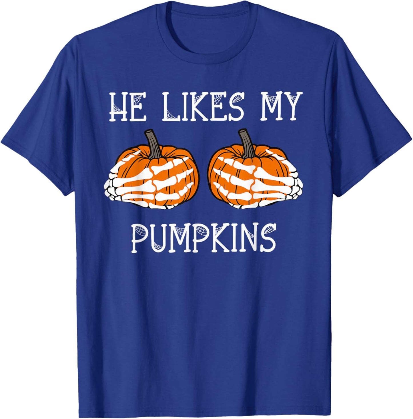 I Love Her Pumpkins I Love His Broomstick Halloween Couples T-Shirt - T-Shirt | Royal