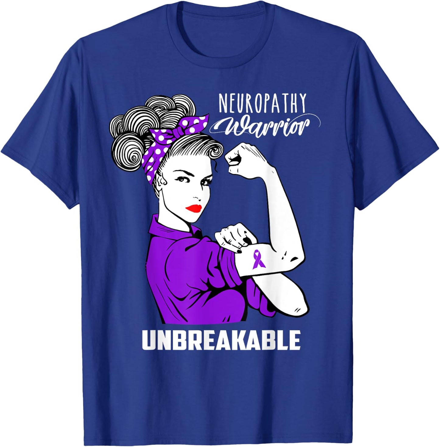 Neuropathy Warrior Unbreakable Shirt Awareness Gift T-Shirt - T-Shirt | Royal
