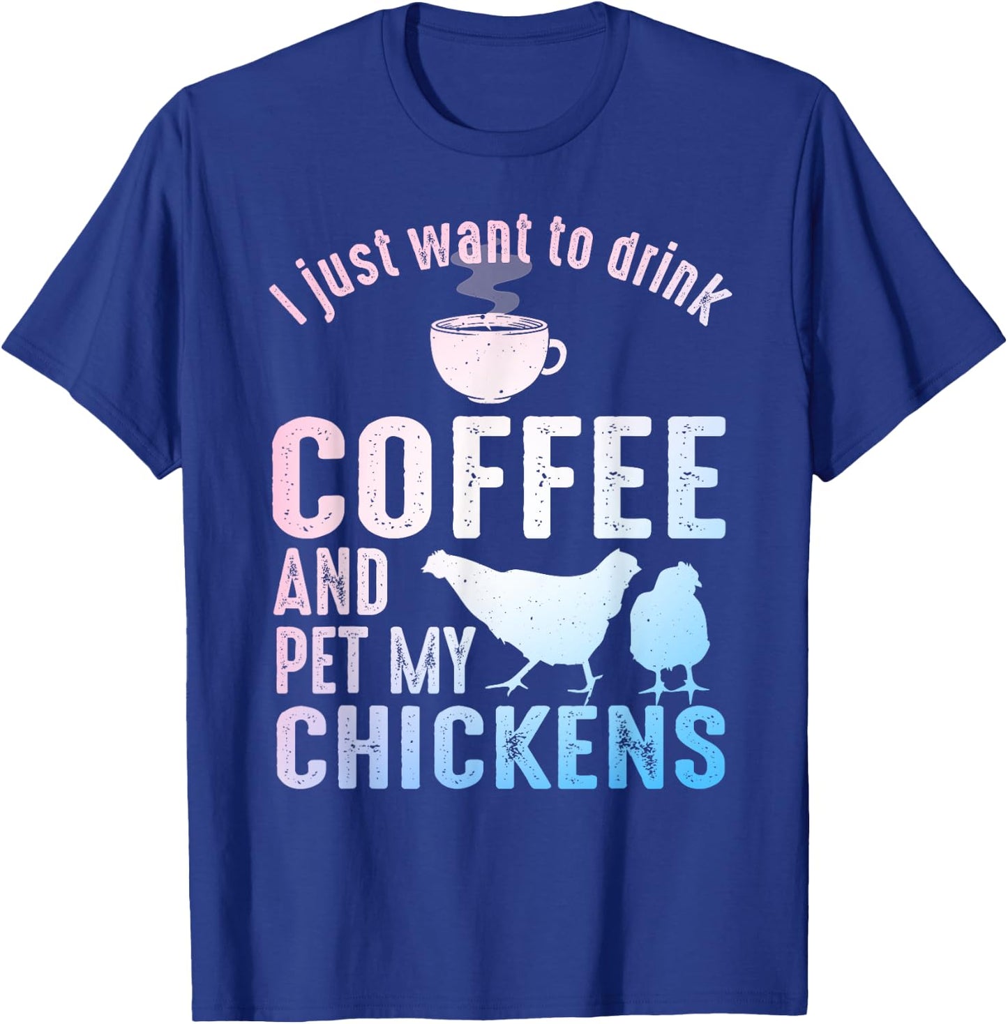 Funny Chicken Art Women Coffee Lover Chicken Farmer T-Shirt - T-Shirt | Royal
