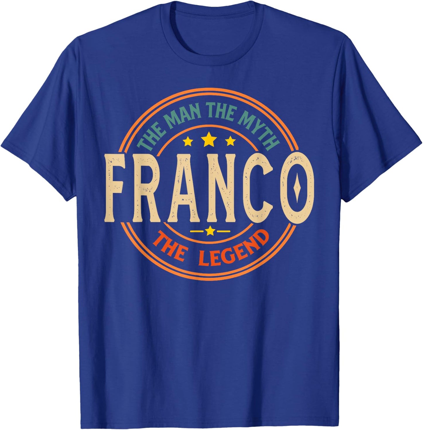 FRANCO The Man The Myth The Legend Vintage Personalized T-Shirt - T-Shirt | Royal