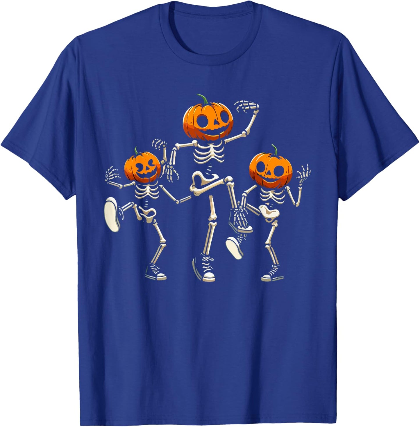 Dancing Skeleton Pumpkin Head Halloween Costume Women Men T-Shirt - T-Shirt | Royal