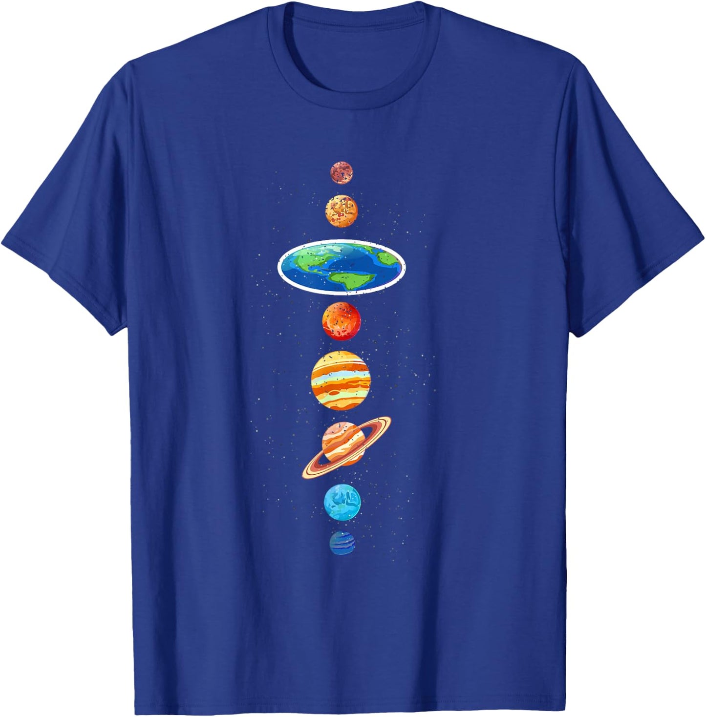 Flat Earth Conspiracy - Solar System Planets - Flat Earther T-Shirt - T-Shirt | Royal