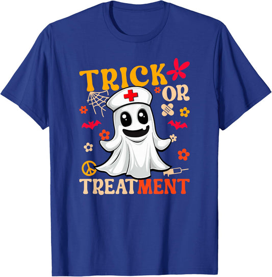 Trick or Treatment Nurse T-Shirt - T-Shirt | Royal