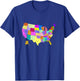States & Capitals Colorful USA Map School Geography T-Shirt - T-Shirt | Royal