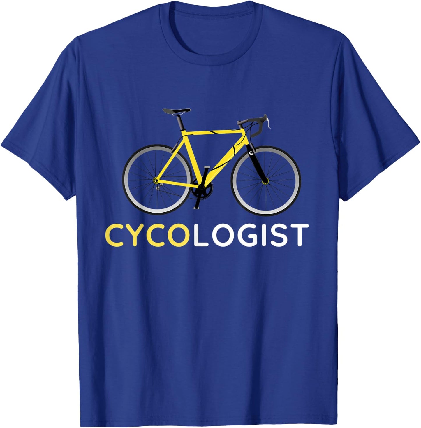 Cycologist Shirt Cycling Bicycle Cyclist Road Bike Yellow T-Shirt - T-Shirt | Royal