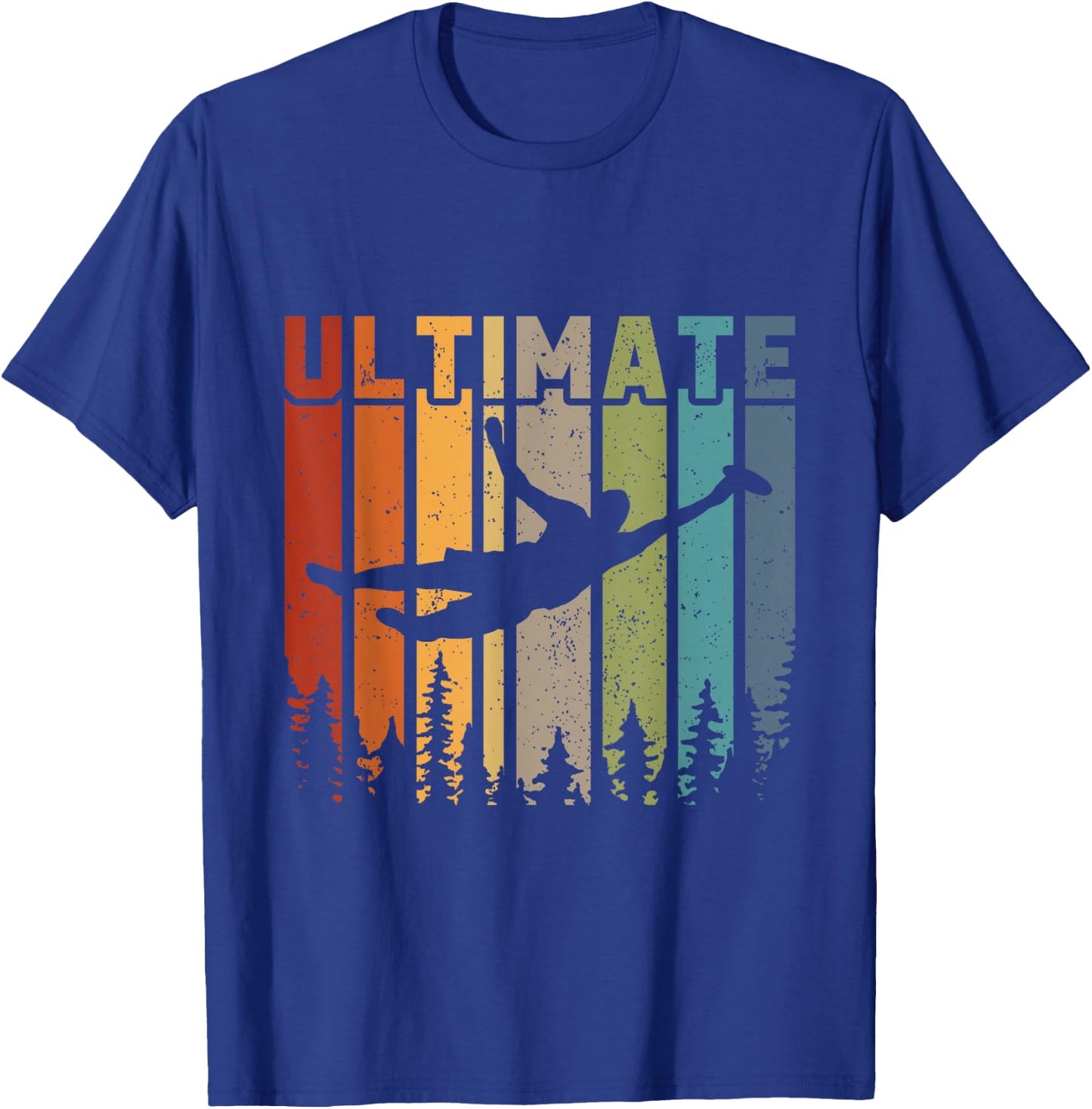 Retro Ultimate Frisbee Player Men Women Vintage Flying Disc T-Shirt - T-Shirt | Royal