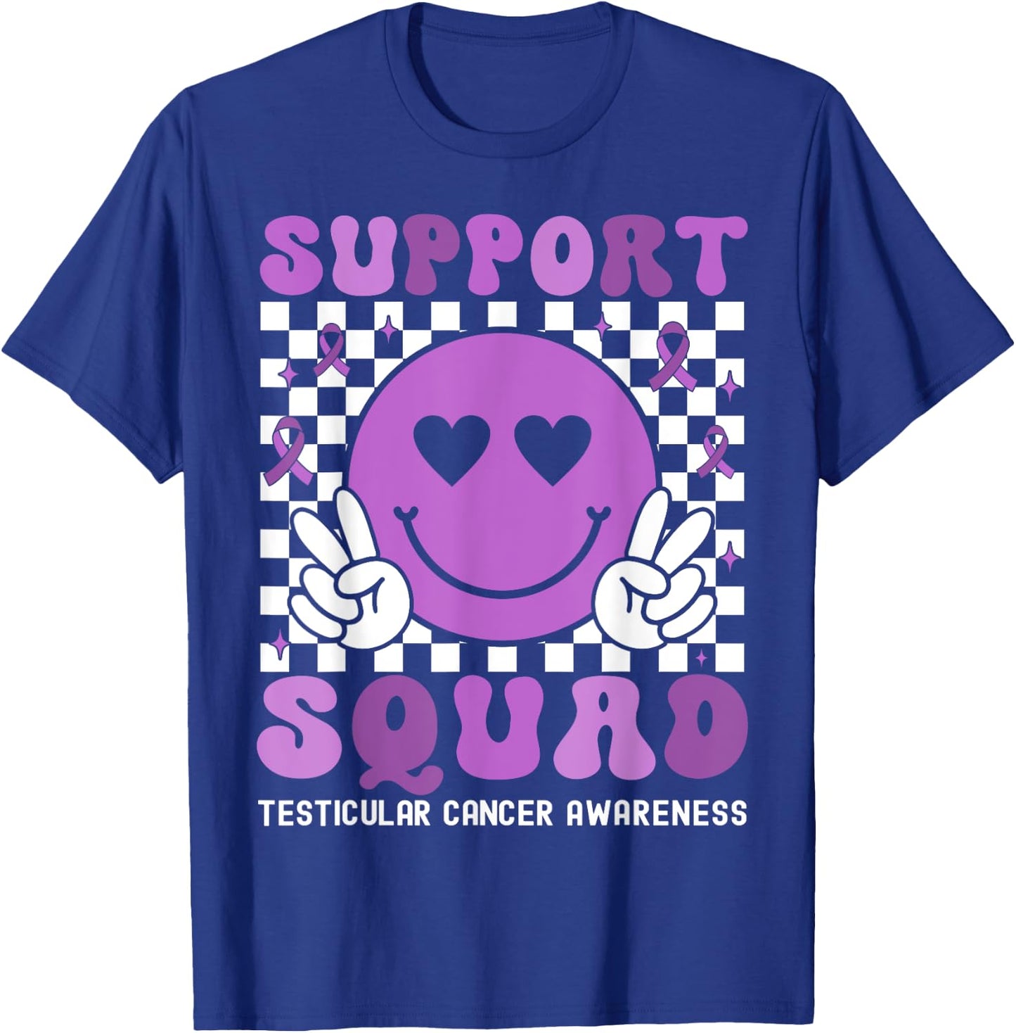 Support Squad Testicular Cancer Awareness Groovy T-Shirt - T-Shirt | Royal