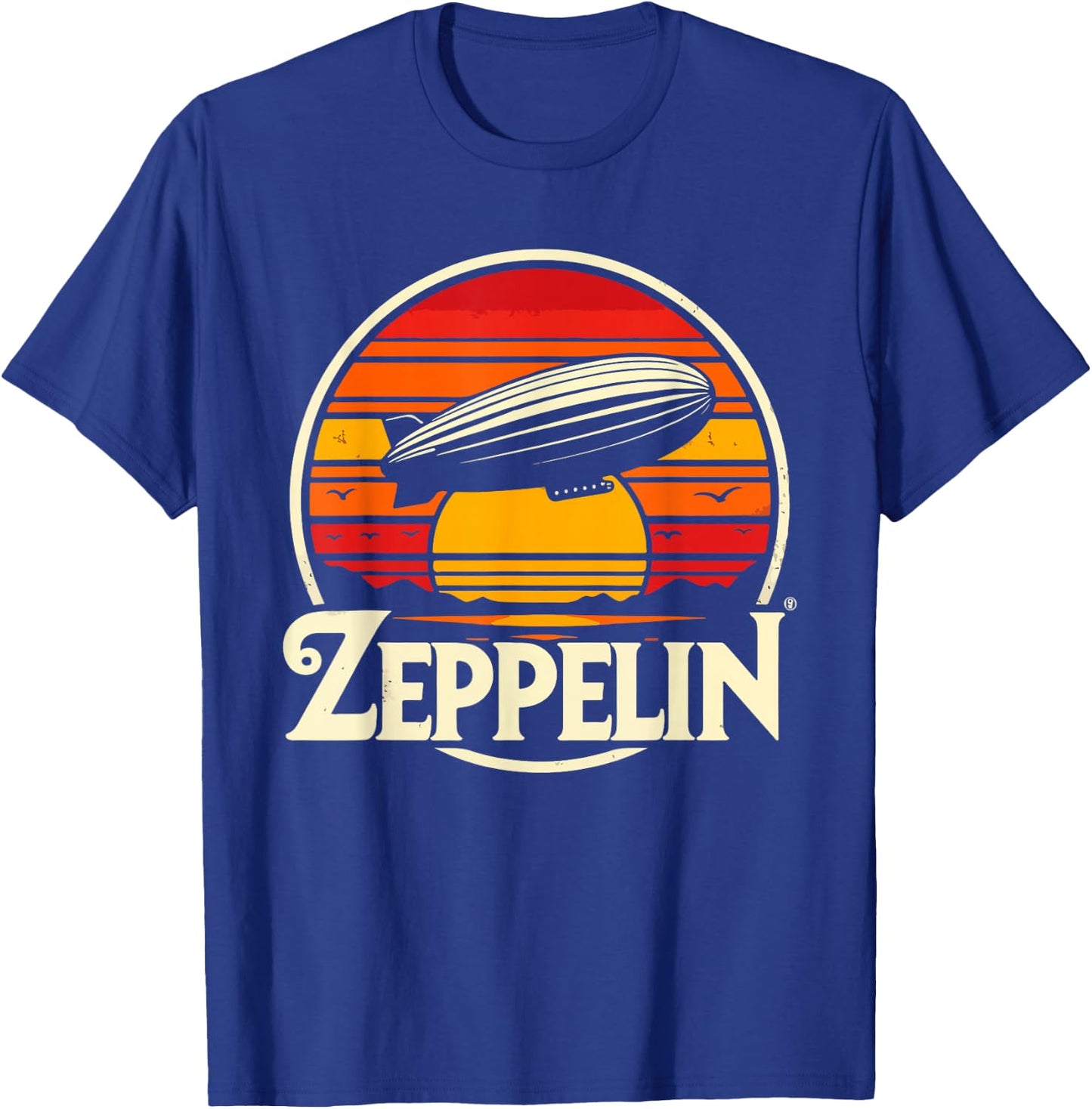 Retro Zeppelin Vintage Dirigible Airship 70s 80s Zepelin T-Shirt - T-Shirt | Royal