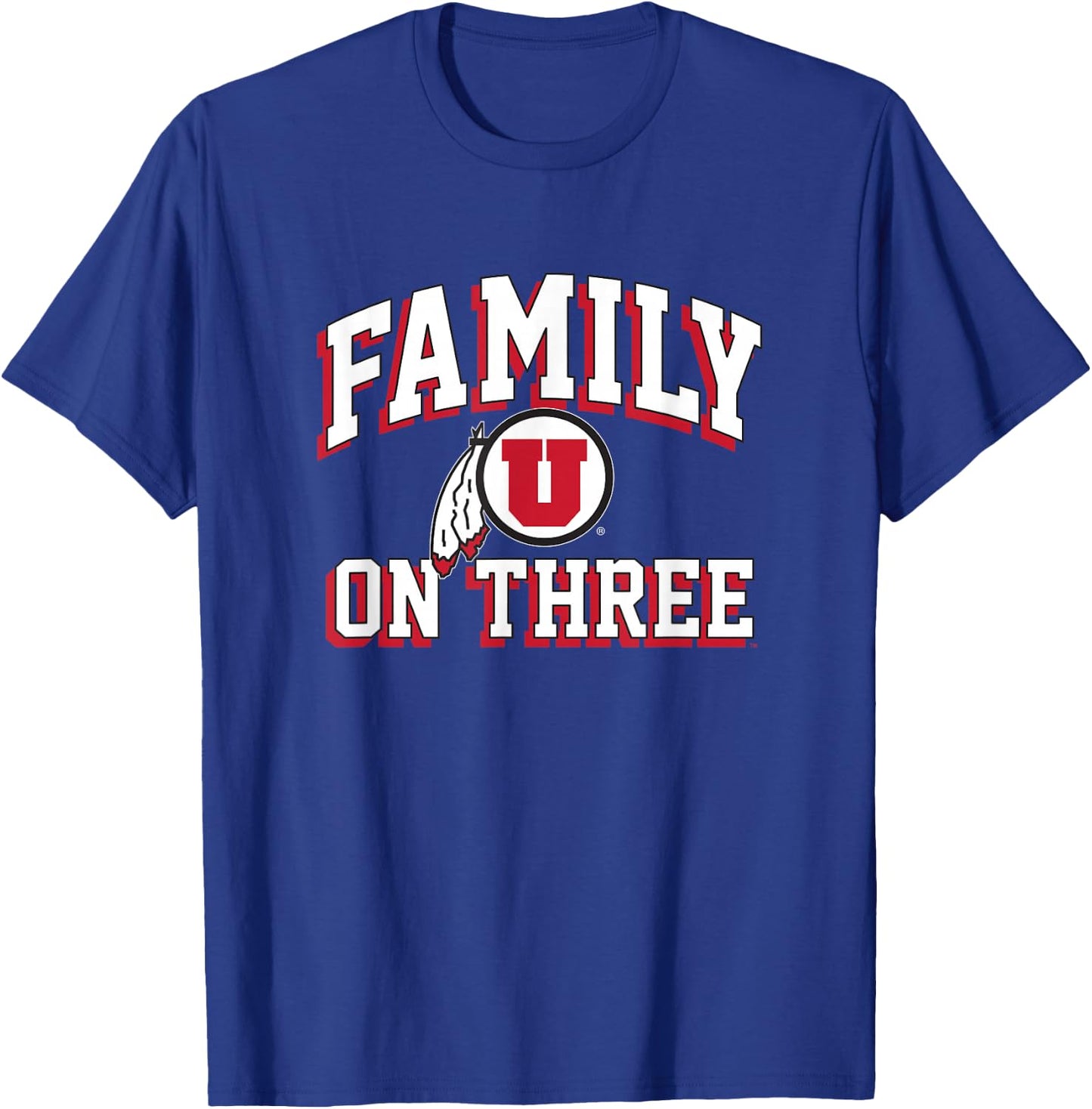 University of Utah Utes Family on Three T-Shirt - T-Shirt | Royal