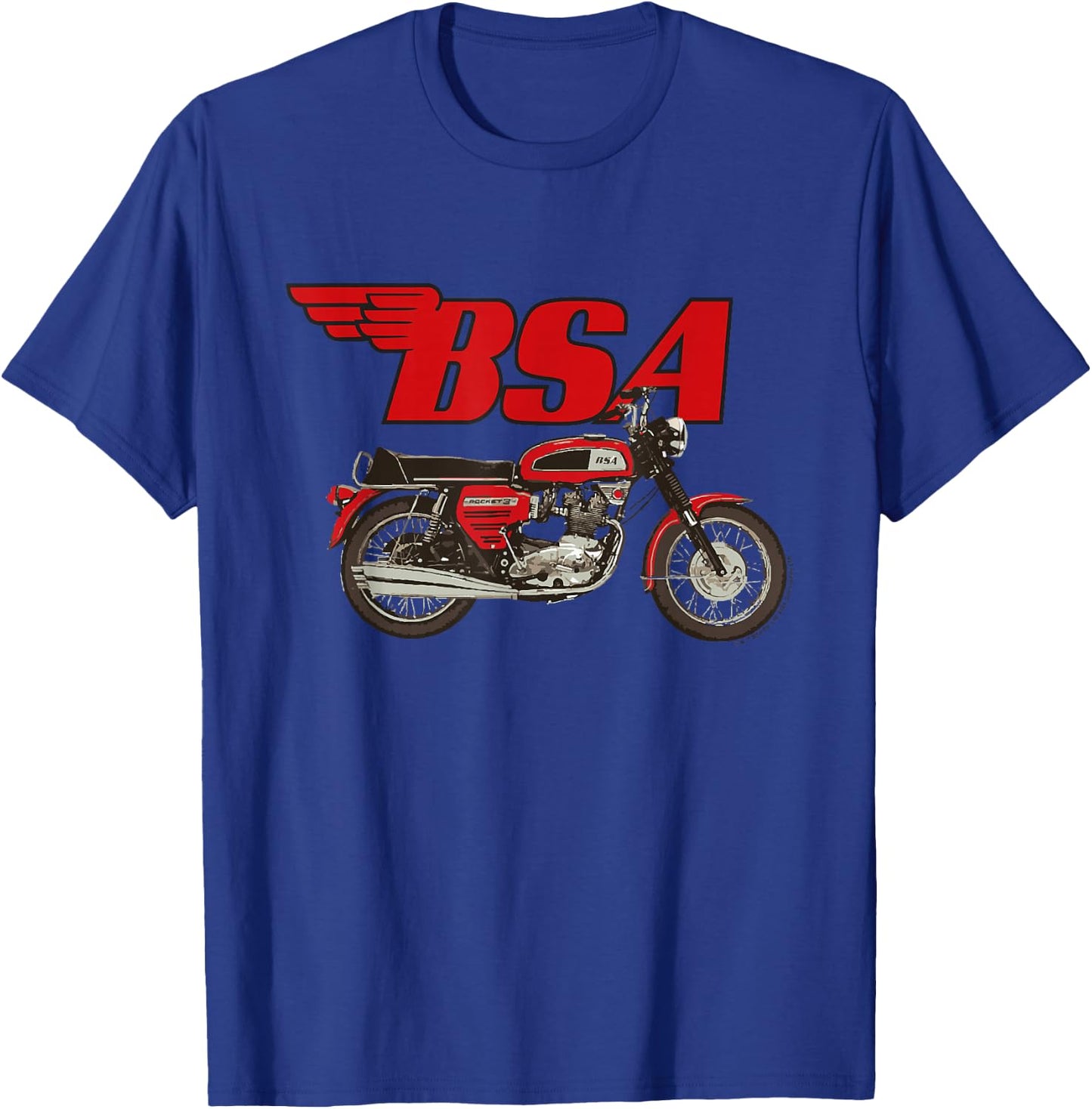 BSA Logo Rocket 3 Roadster Motorcycle T-Shirt - T-Shirt | Royal