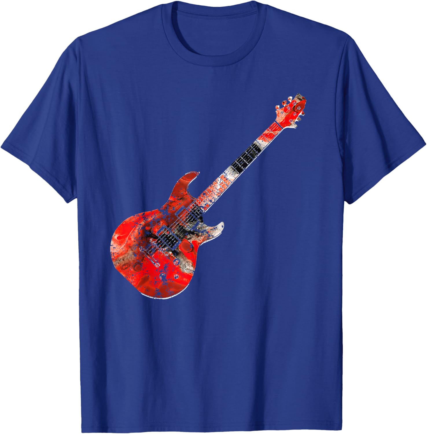 Playable Guitar Shirt Electric Guitar Colorful Abstract T-Shirt - T-Shirt | Royal