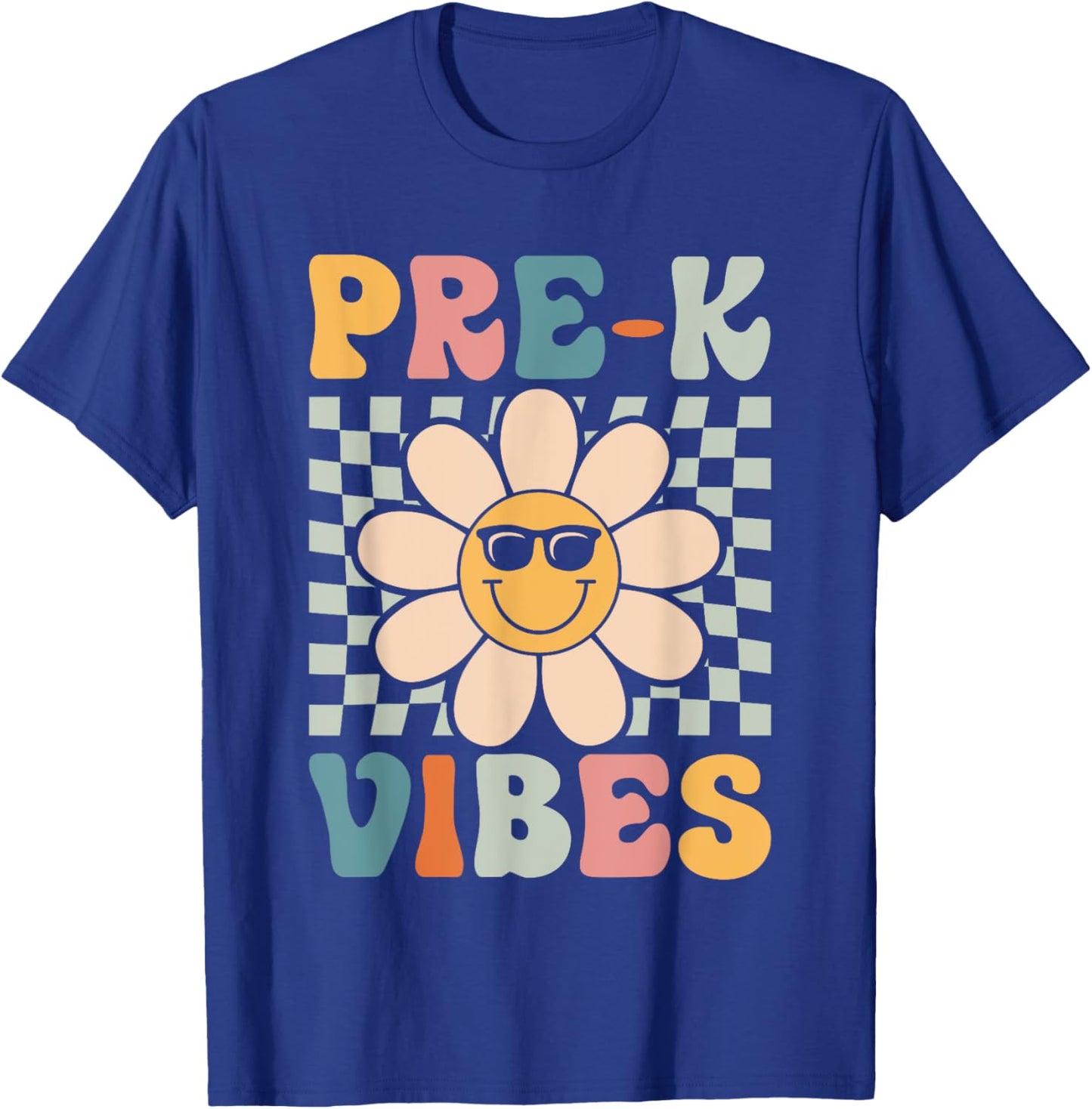 Pre-K Vibes - Pre Kindergarten Team Retro 1st Day of School T-Shirt - T-Shirt | Royal