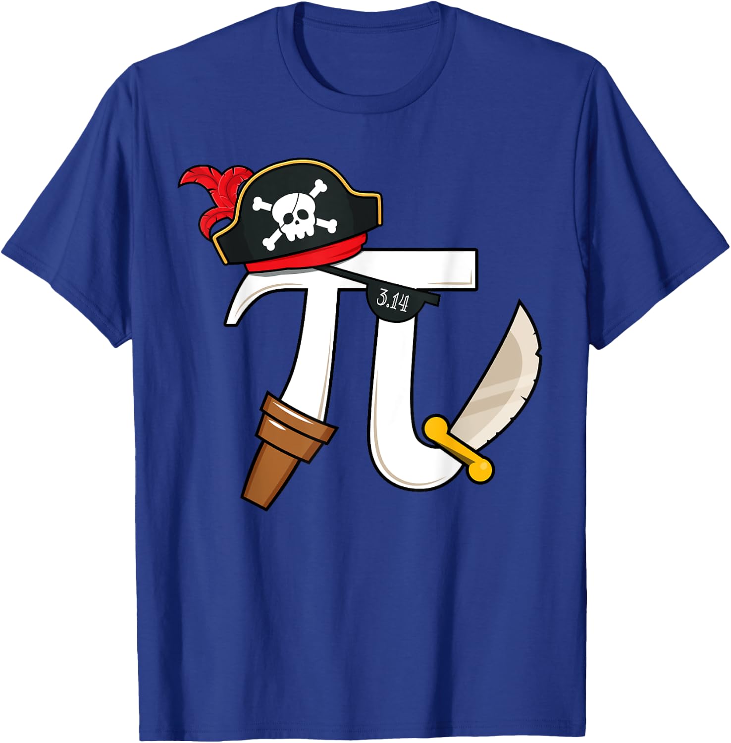 Funny Pi Rate Pirate Pi Day Boys Girls Science Math Teacher T-Shirt - T-Shirt | Royal