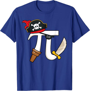 Funny Pi Rate Pirate Pi Day Boys Girls Science Math Teacher T-Shirt - T-Shirt | Royal