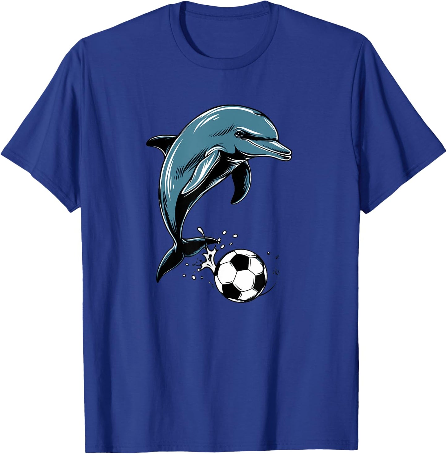 Cute Dolphin Playing Soccer - Cute Orca Playing Soccer T-Shirt - T-Shirt | Royal