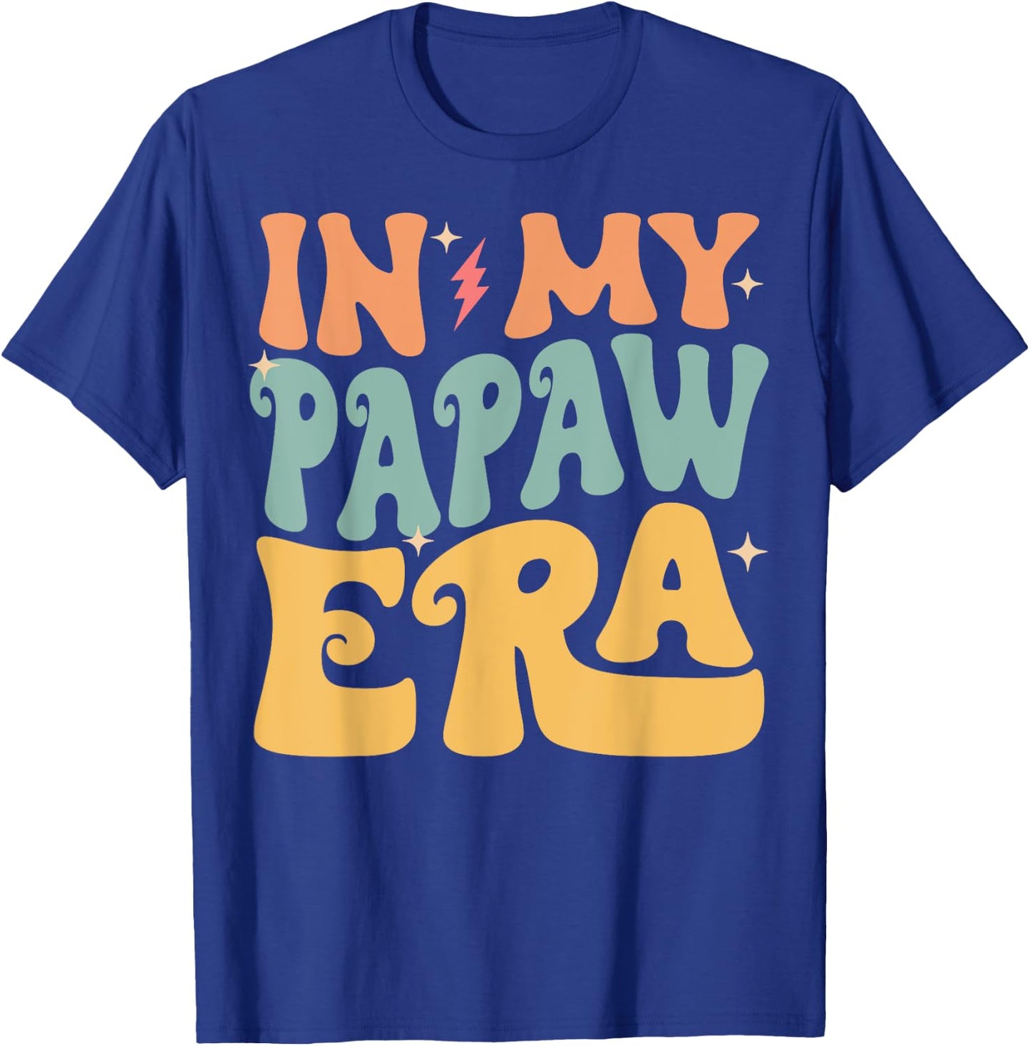 In My PAPAW Era Groovy Funny Grandpa Father's Day T-Shirt - T-Shirt | Royal