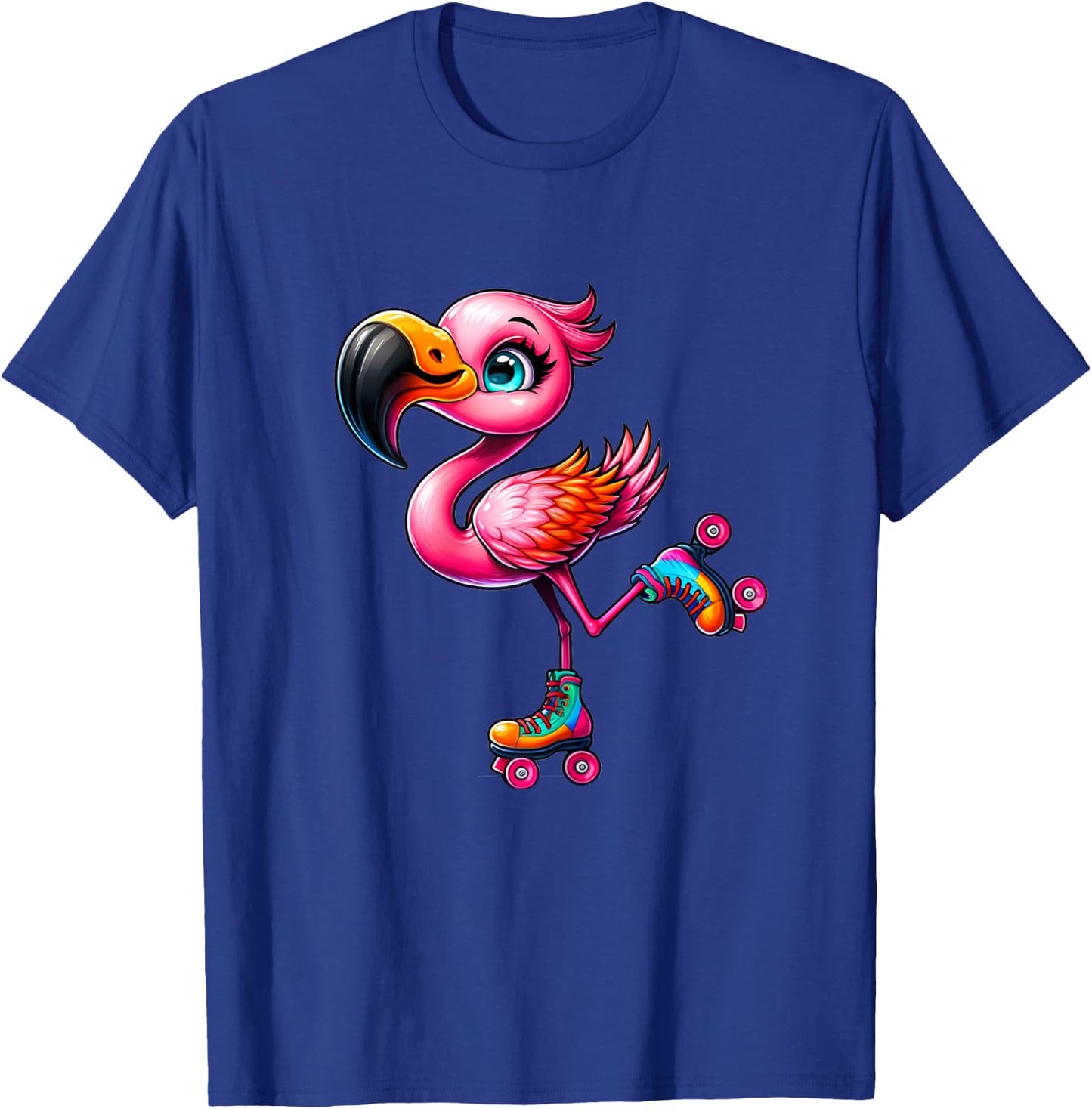 Flamingo Roller Skates Funny Roller Skates Design for Girls T-Shirt - T-Shirt | Royal