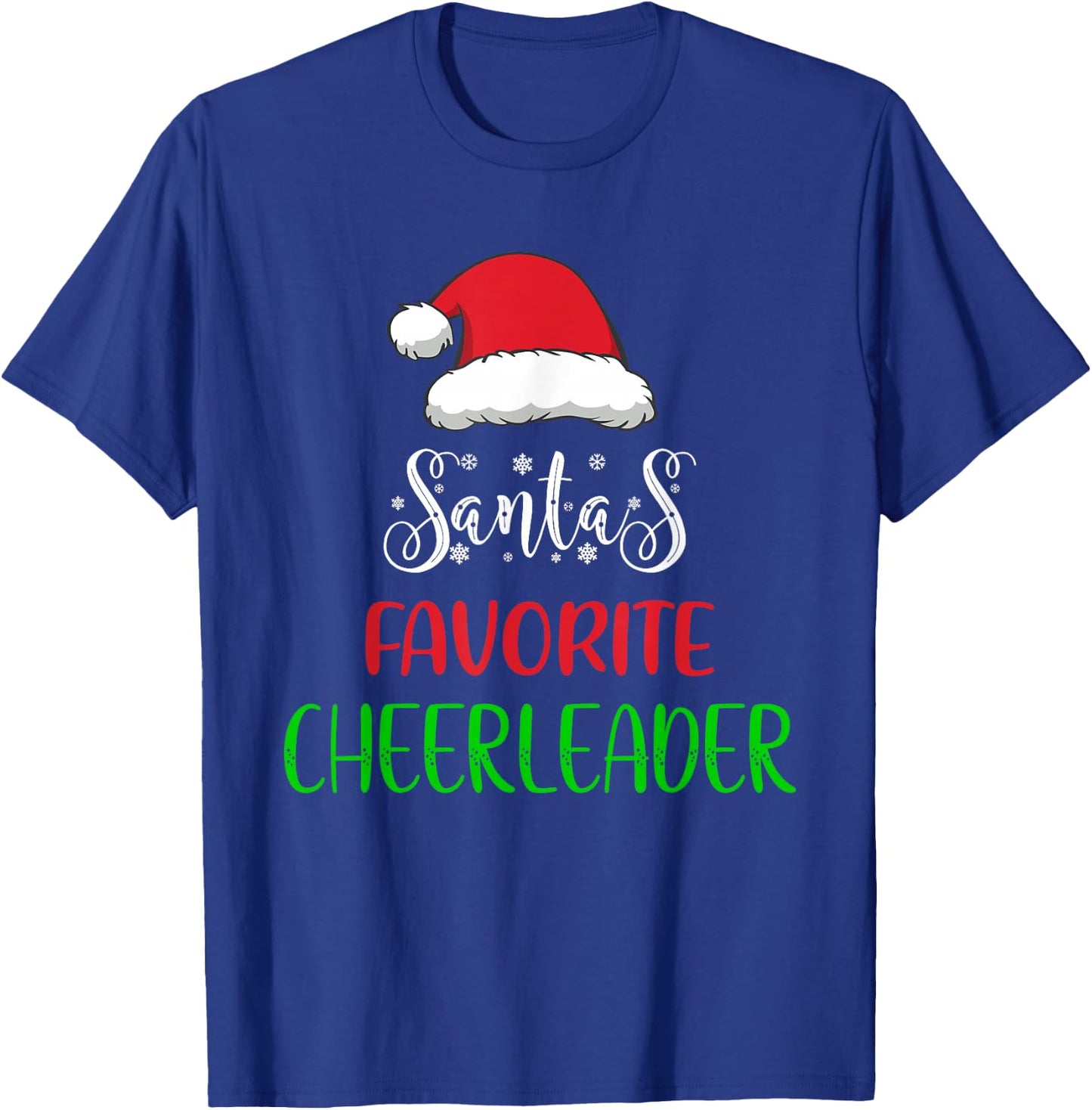 Santa's Favorite Cheerleader Pajama Christmas Funny T-Shirt - T-Shirt | Royal