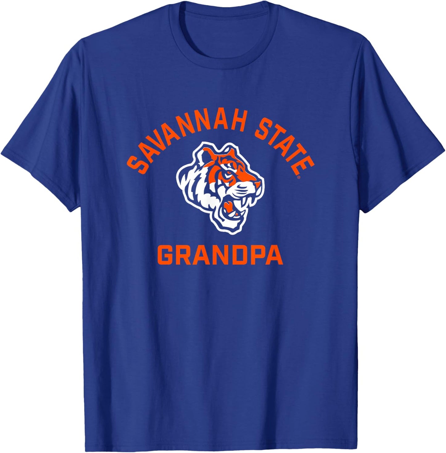 Savannah State University SSU Tigers Arched Grandpa T-Shirt - T-Shirt | Royal