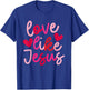 IZI POD Retro Love Like Jesus Coquette Heart Bow , -Adults, Black, Small, Short Sleeve, Valentine's Day T-Shirt - T-Shirt | Royal