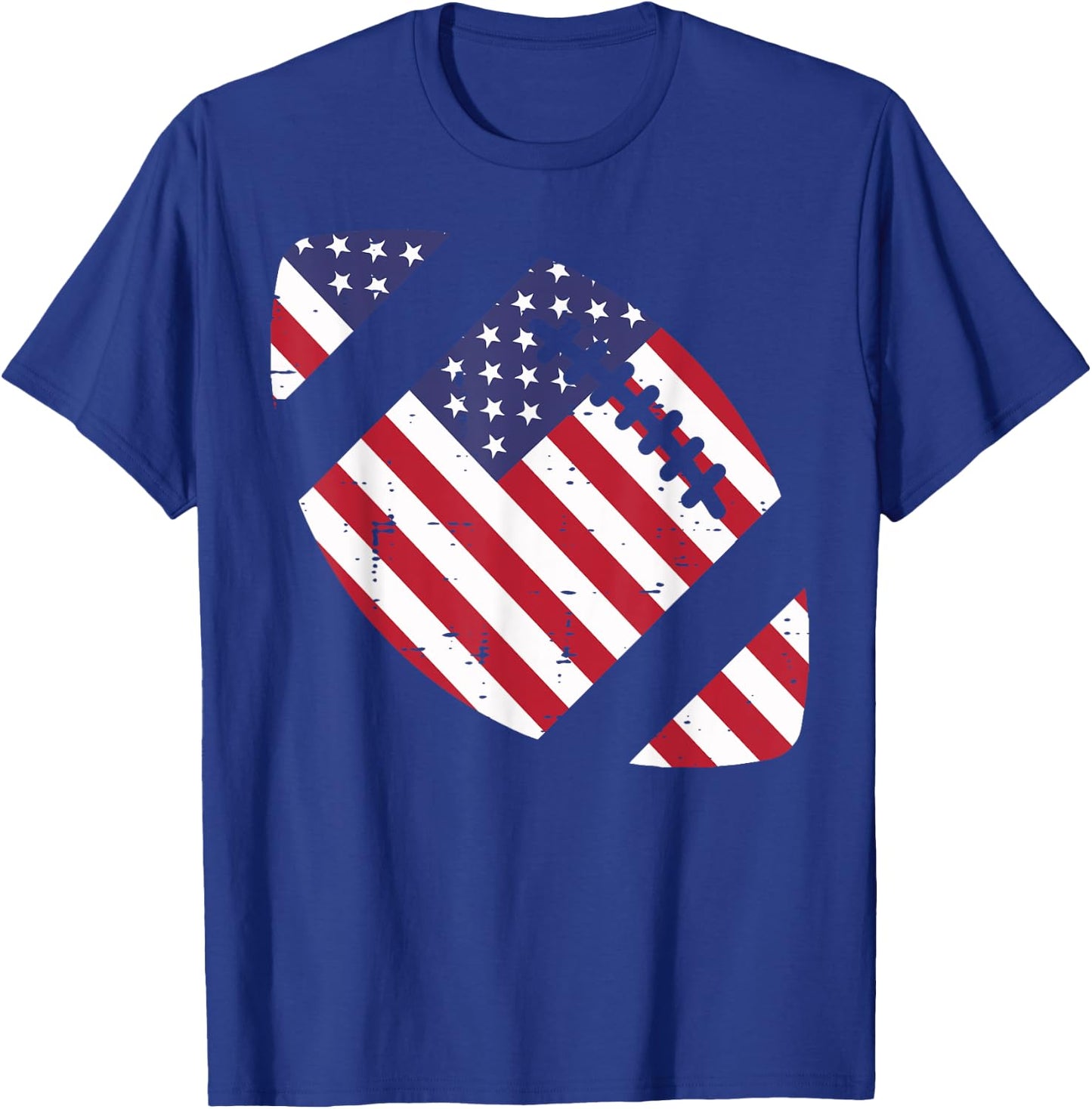 American Football US Flag Vintage 4th Of July Patriotic T-Shirt - T-Shirt | Royal