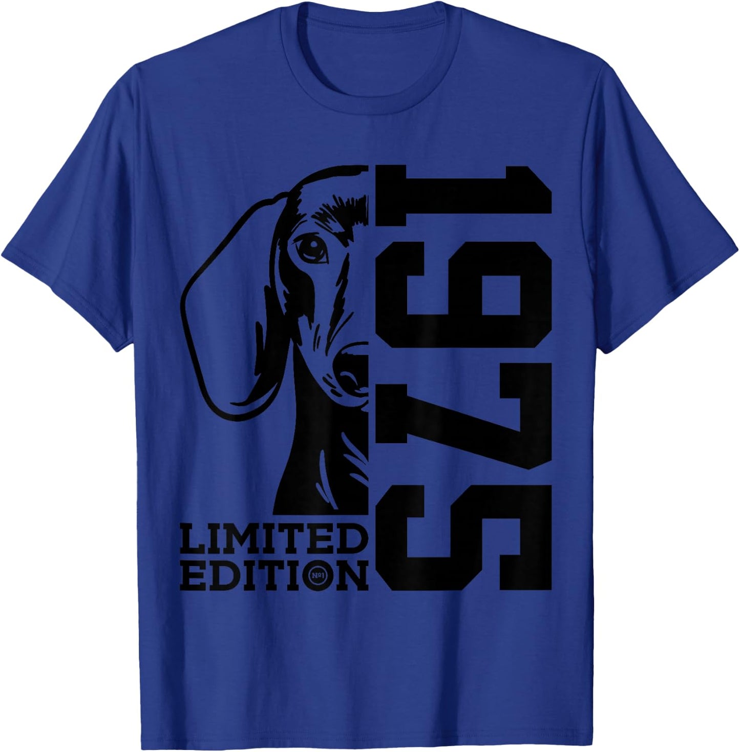 51st Birthday Dachshund Limited Edition 1975 T-Shirt - T-Shirt | Royal