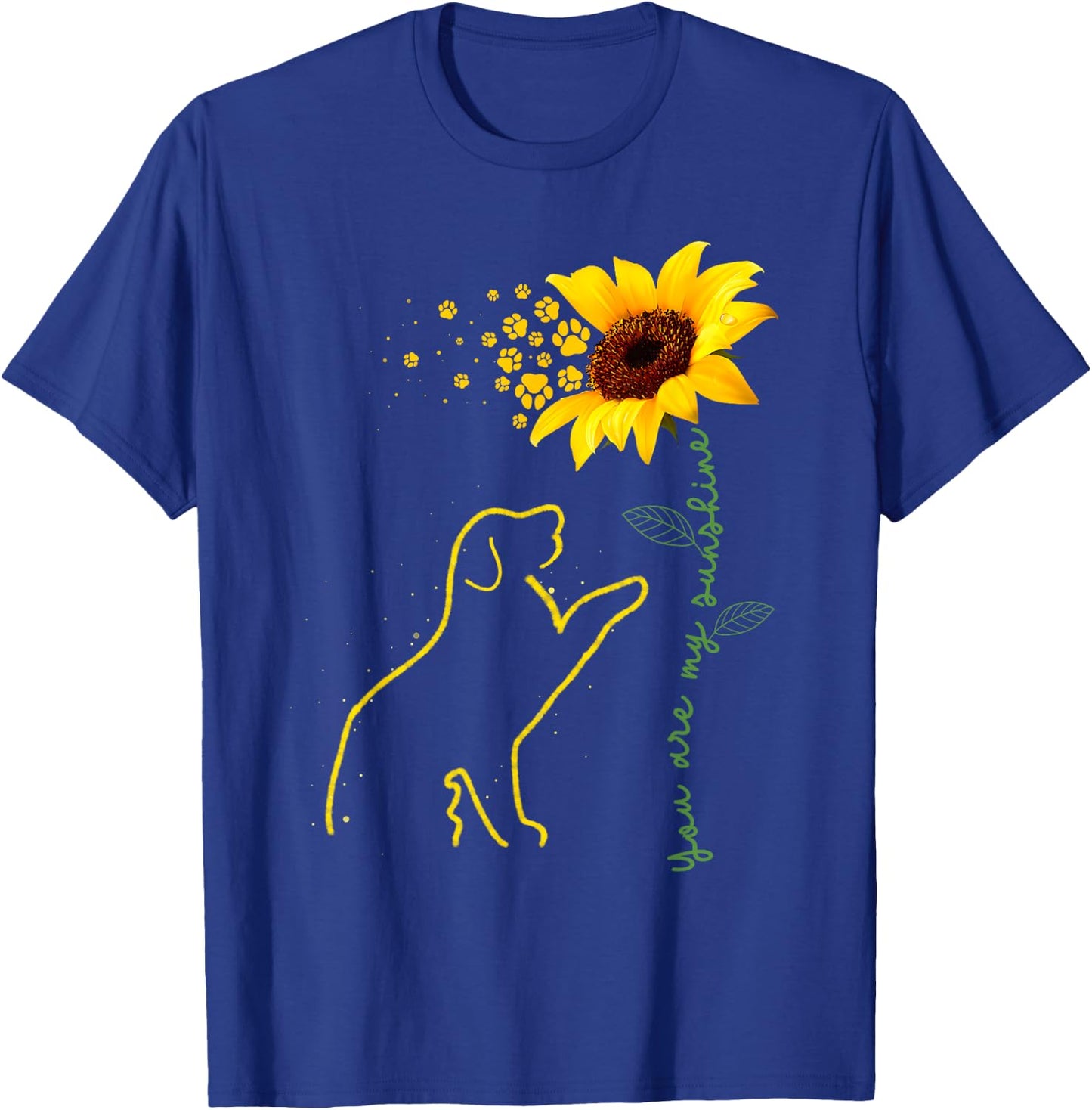 Cute Dog Lover Dog Sunflower Puppy Paw Print Men Women Kids T-Shirt - T-Shirt | Royal