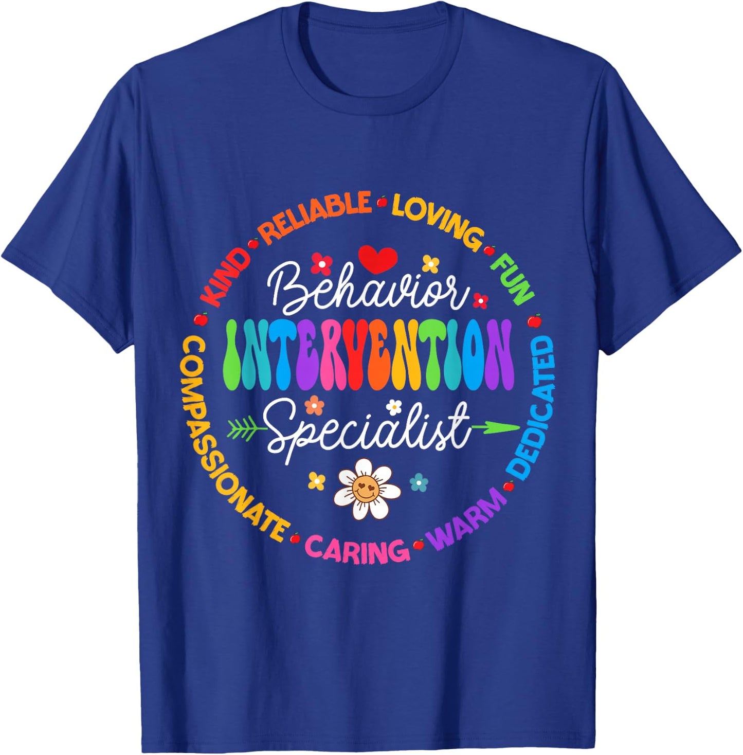 Groovy Behavior Intervention Specialist Back to School T-Shirt - T-Shirt | Royal