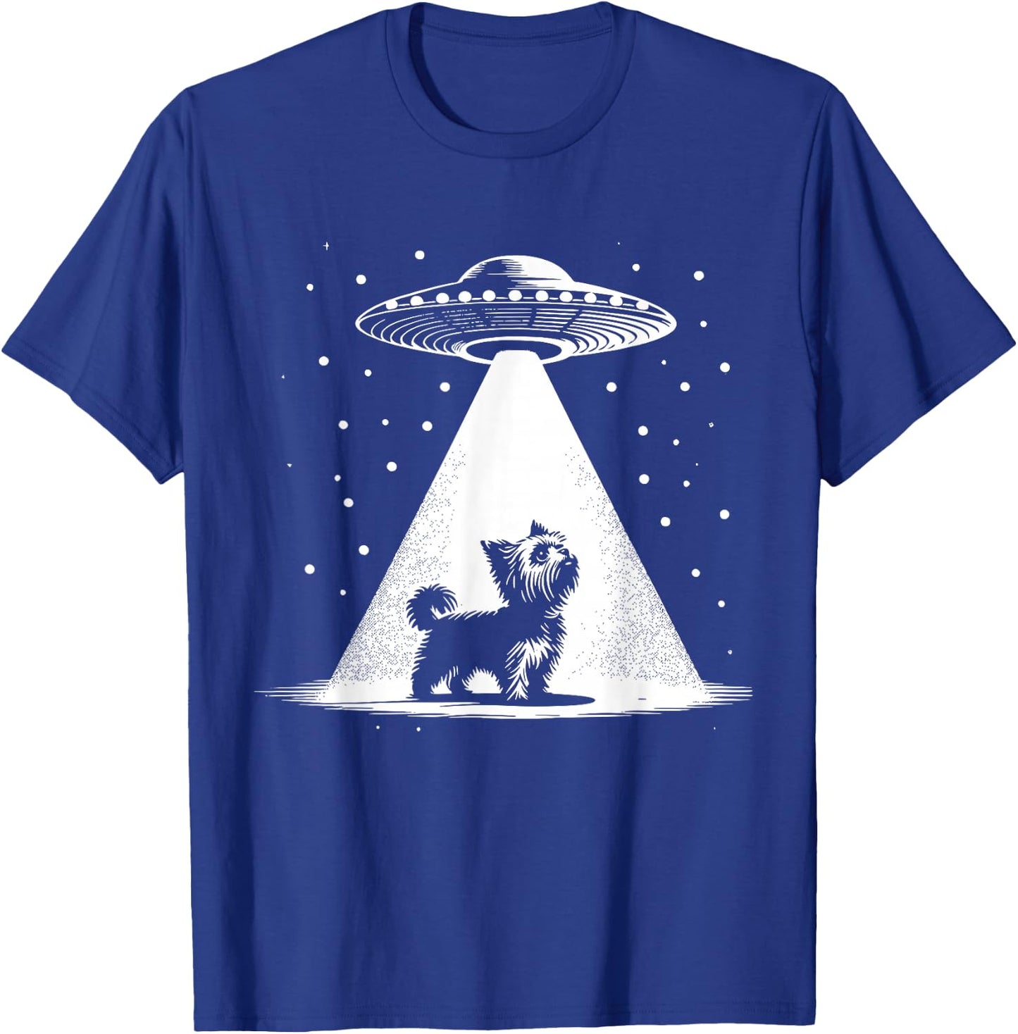 Teacup Yorkie Mom Dad Dog - Funny Alien UFO Men Women T-Shirt - T-Shirt | Royal