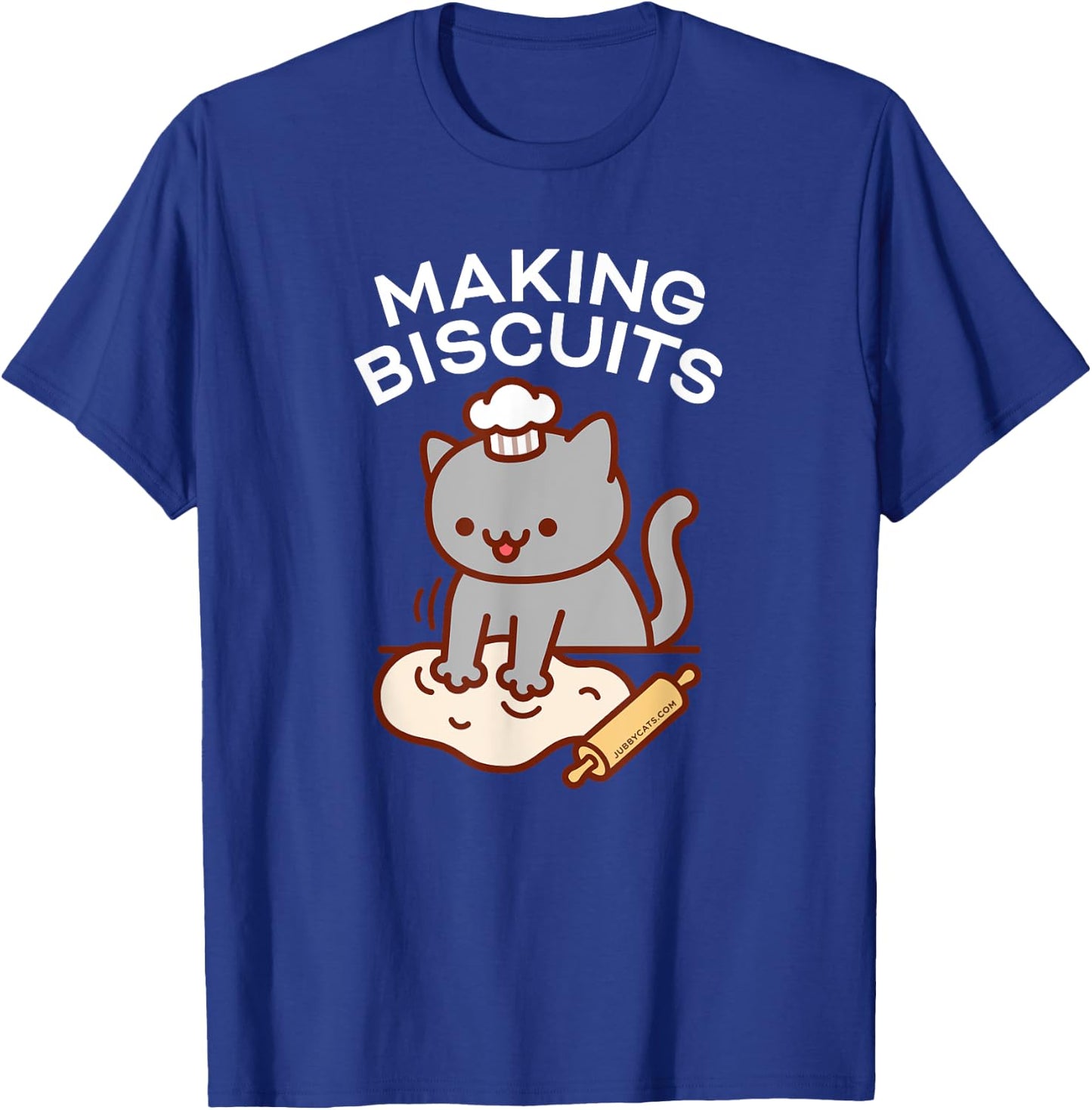 MAKING BISCUITS - Funny Cat Baker Chef T-Shirt - T-Shirt | Royal