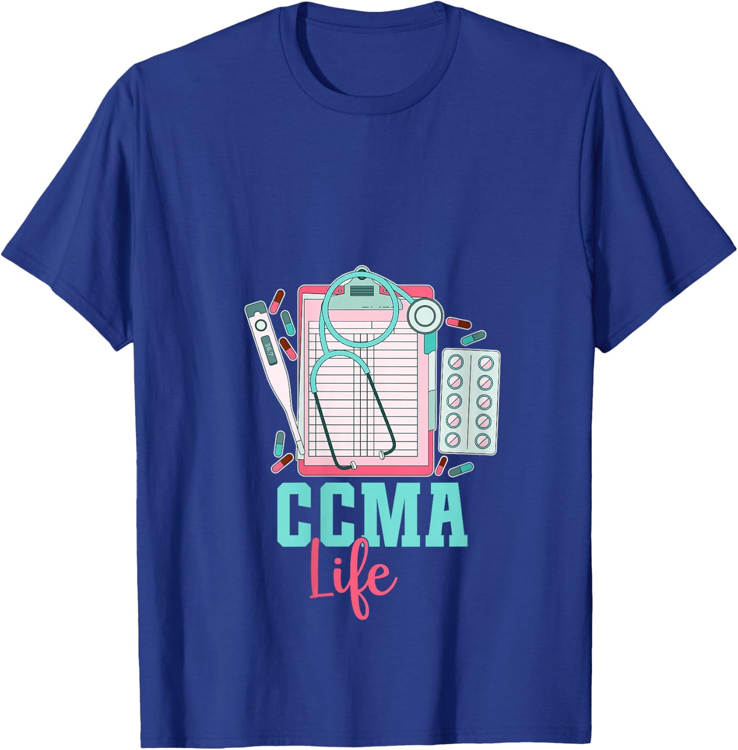 Certified Clinical Medical Assistant CCMA V-Neck T-Shirt - T-Shirt | Royal