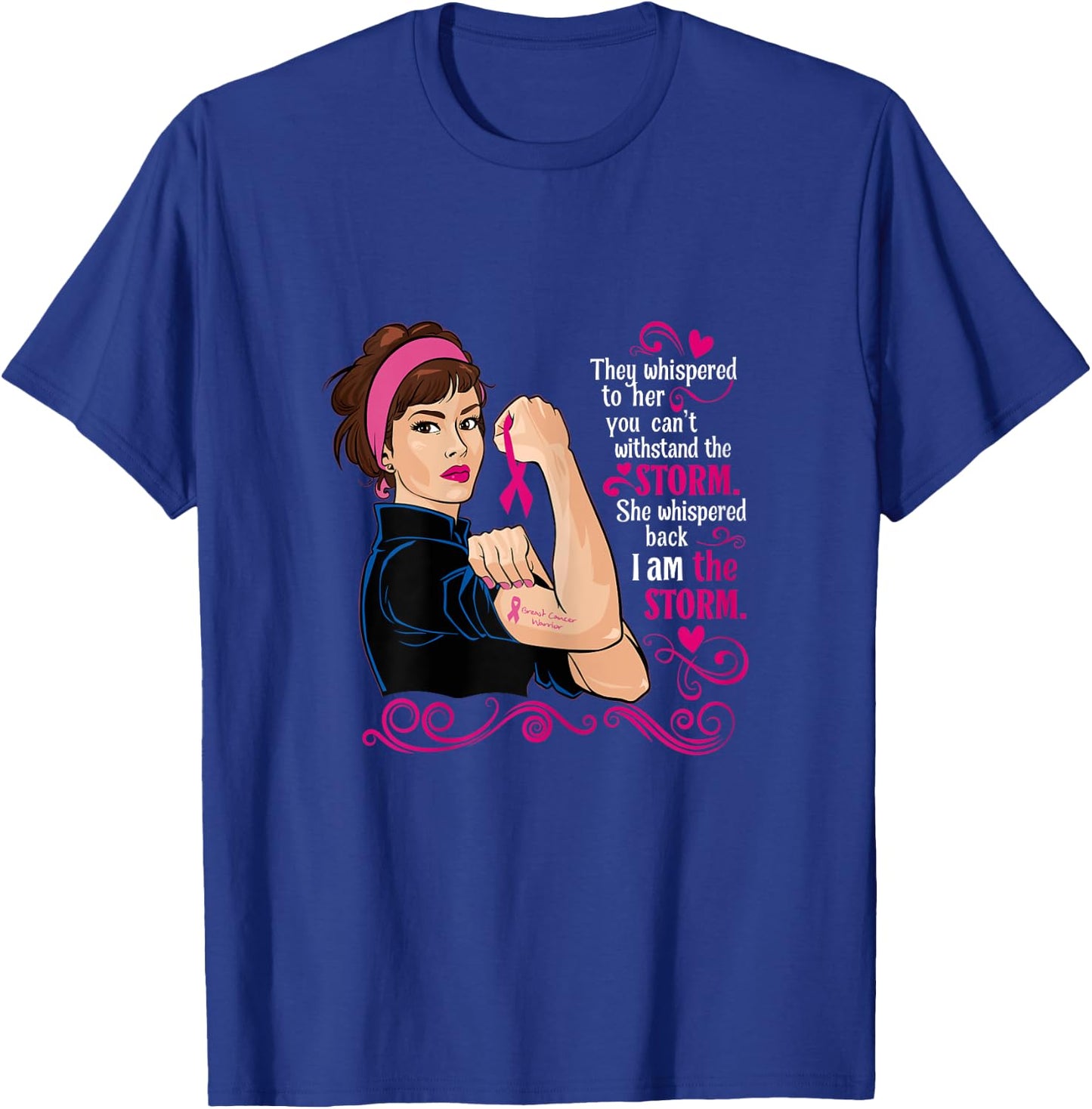 I'm The Storm Pink Ribbon Breast Cancer Survivor Warrior T-Shirt - T-Shirt | Royal