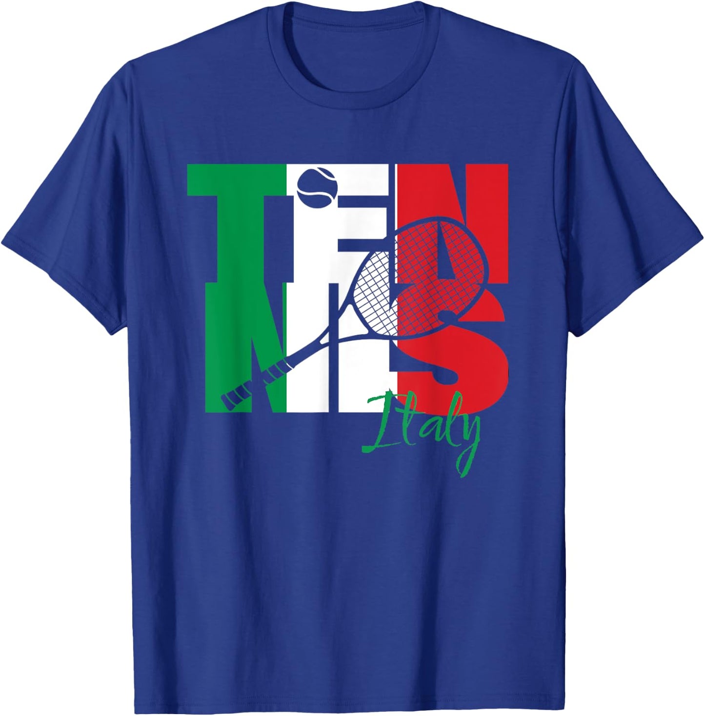 Italian Tennis Player Love Italy Republic National Flag Art T-Shirt - T-Shirt | Royal