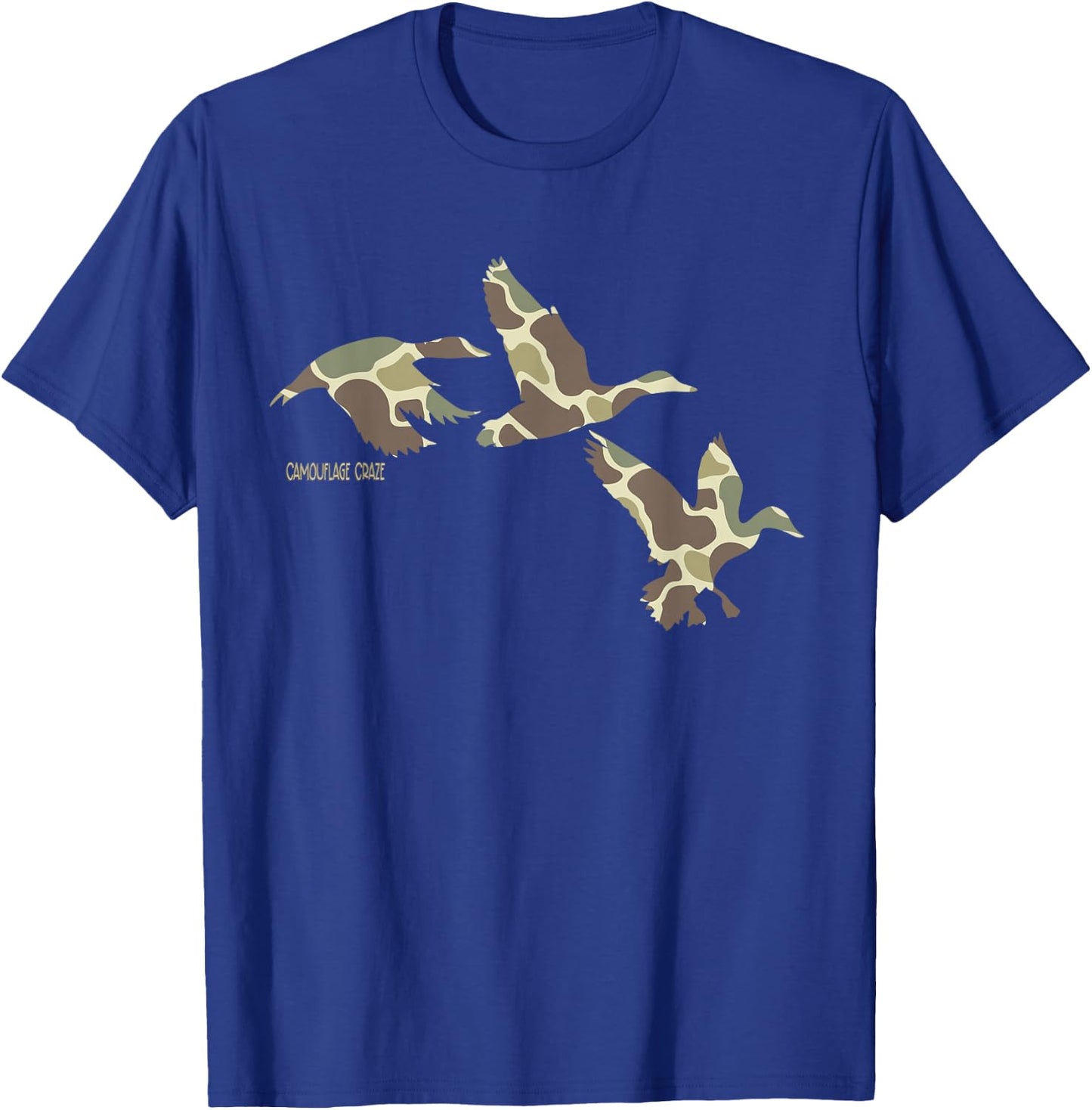 Flying Mallard Duck Camouflage Camo Duck Hunting Camo Hunter T-Shirt - T-Shirt | Royal