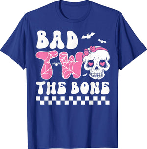Bad Two The Bone Birthday Toddler Halloween Birthday Outfit T-Shirt - T-Shirt | Royal
