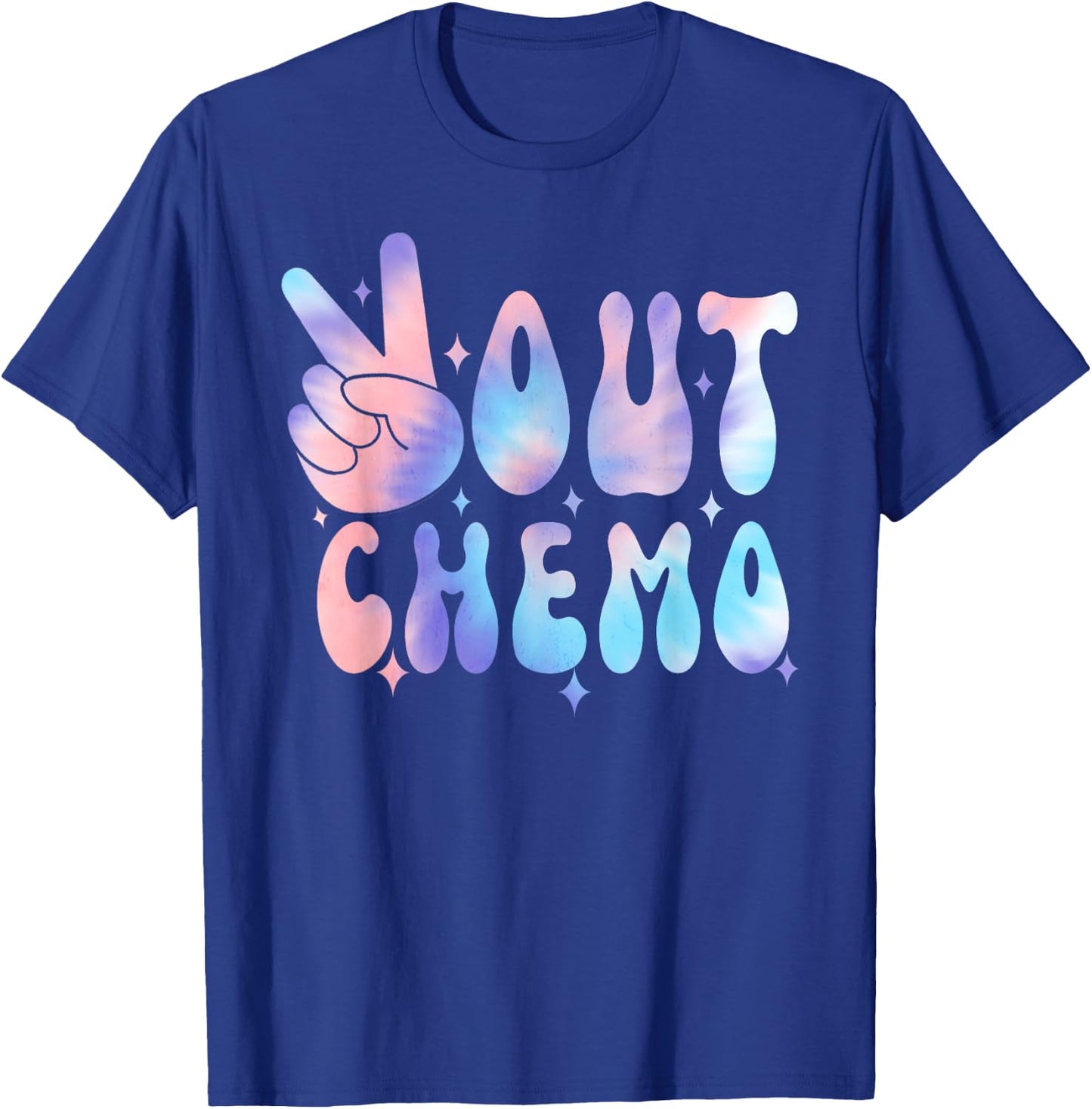Peace-Out Chemo Last Day Of Chemo End Chemotherapy Cancer , Small, Black T-Shirt - T-Shirt | Royal