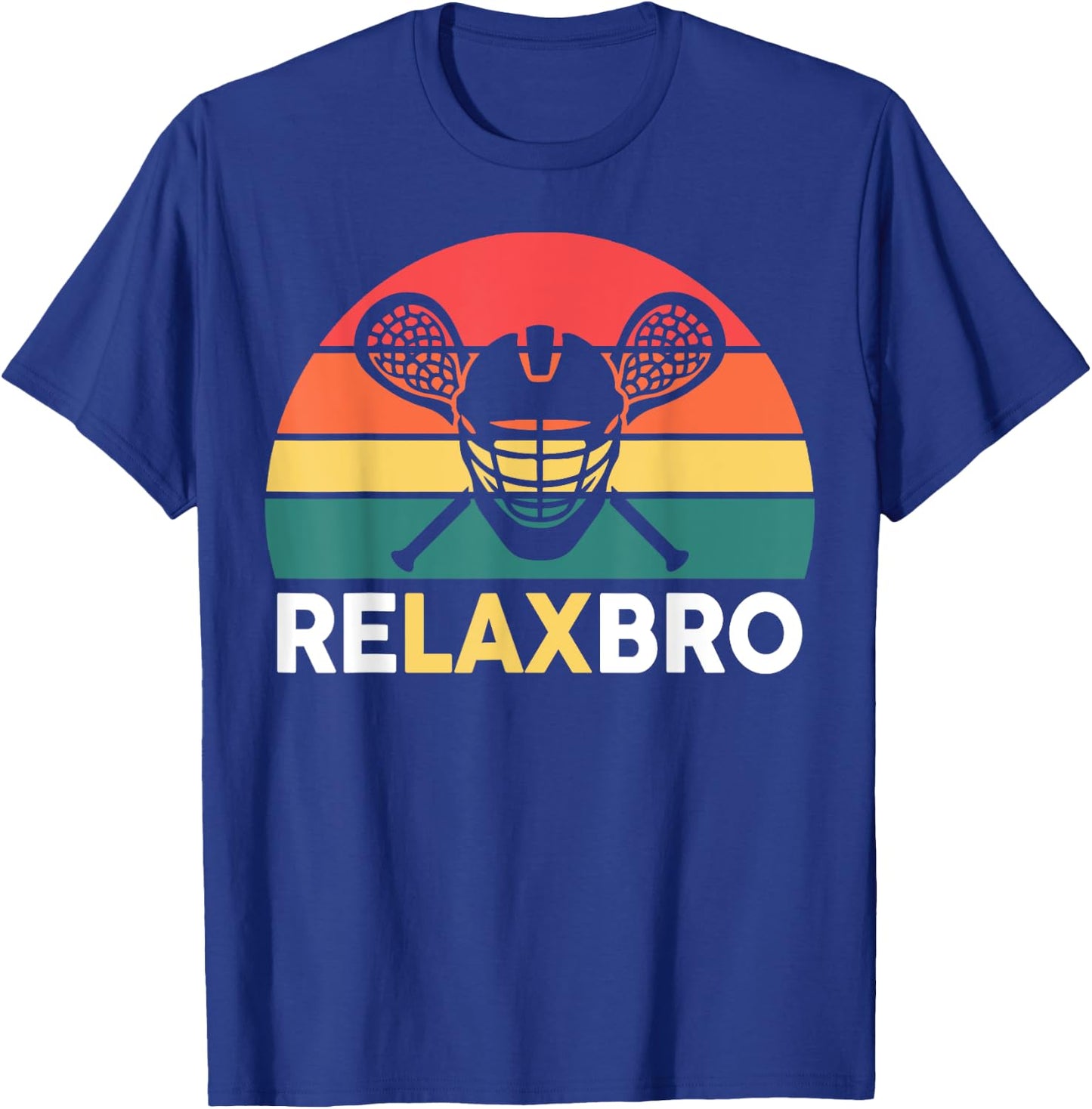Boys Lacrosse-Shirt Men Youth Funny Lax Relaxbro Lacrosse T-Shirt - T-Shirt | Royal