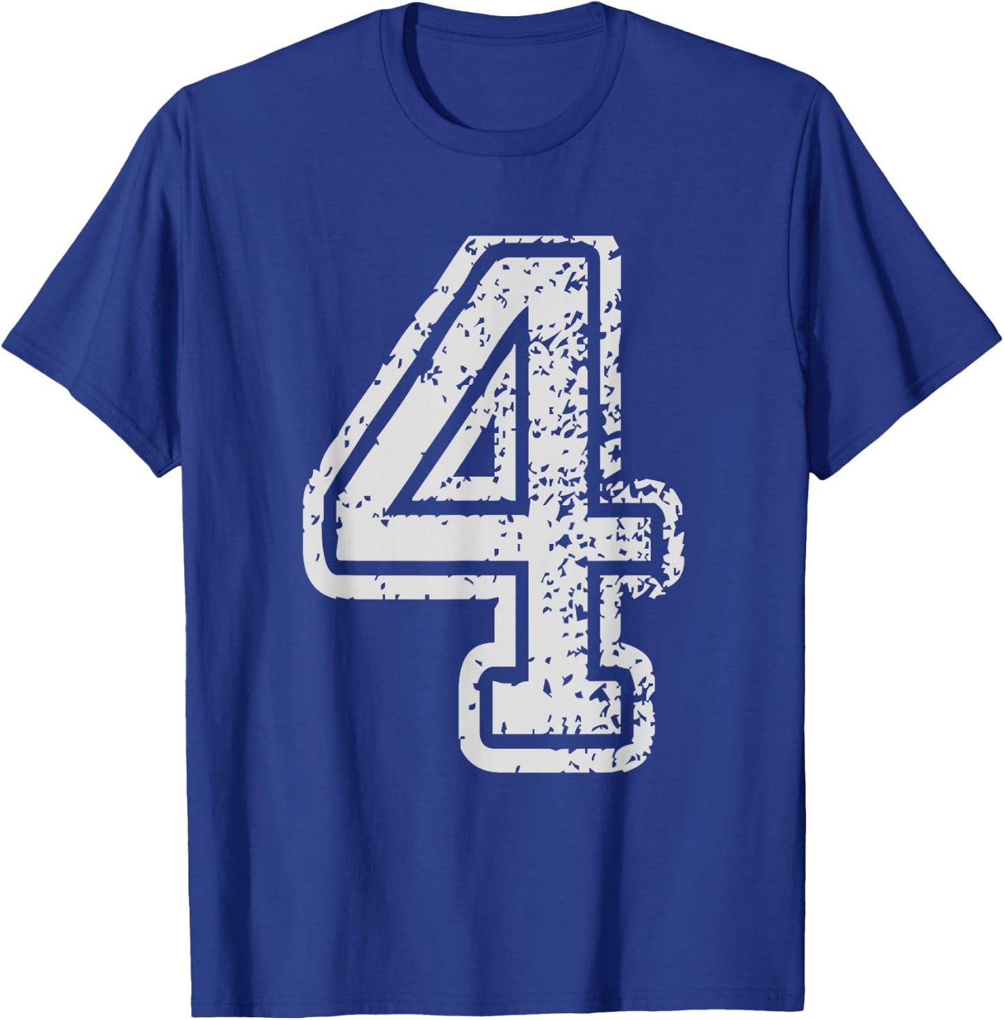 Team Jersey Uniforms Number 4 Four School Sports Birthdays T-Shirt - T-Shirt | Royal