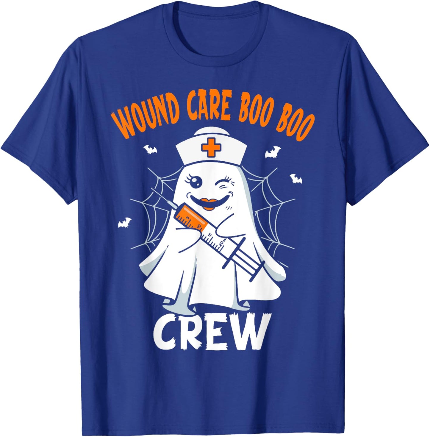 Wound Care Nurse Boo Crew Nurse Halloween Costume T-Shirt - T-Shirt | Royal