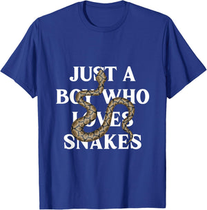 Boy Who Loves Snakes Reptile Reptiles Animal Pet Gift T-Shirt - T-Shirt | Royal