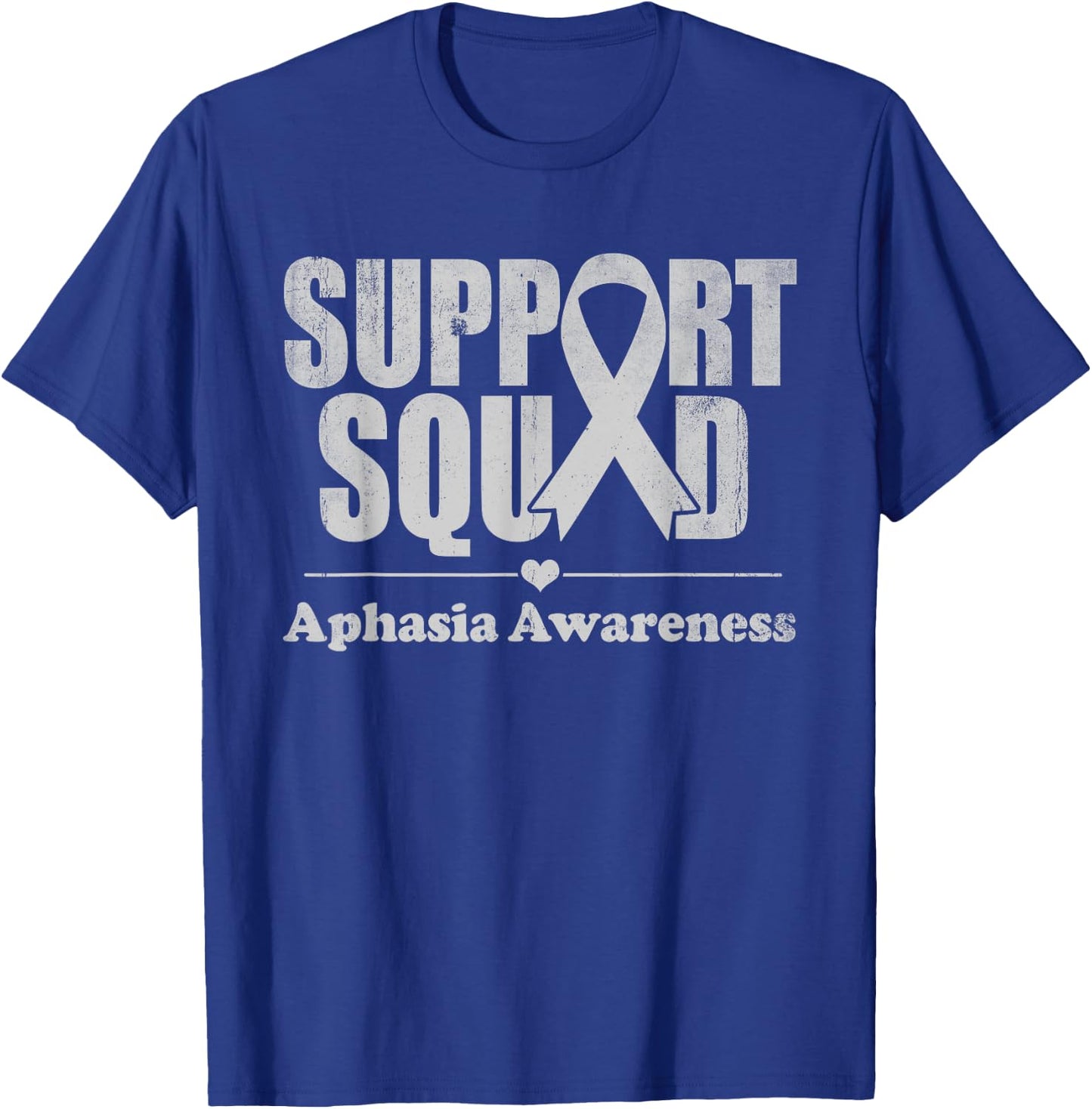 Aphasia Awareness Support Squad Gray Ribbon Support Family T-Shirt - T-Shirt | Royal