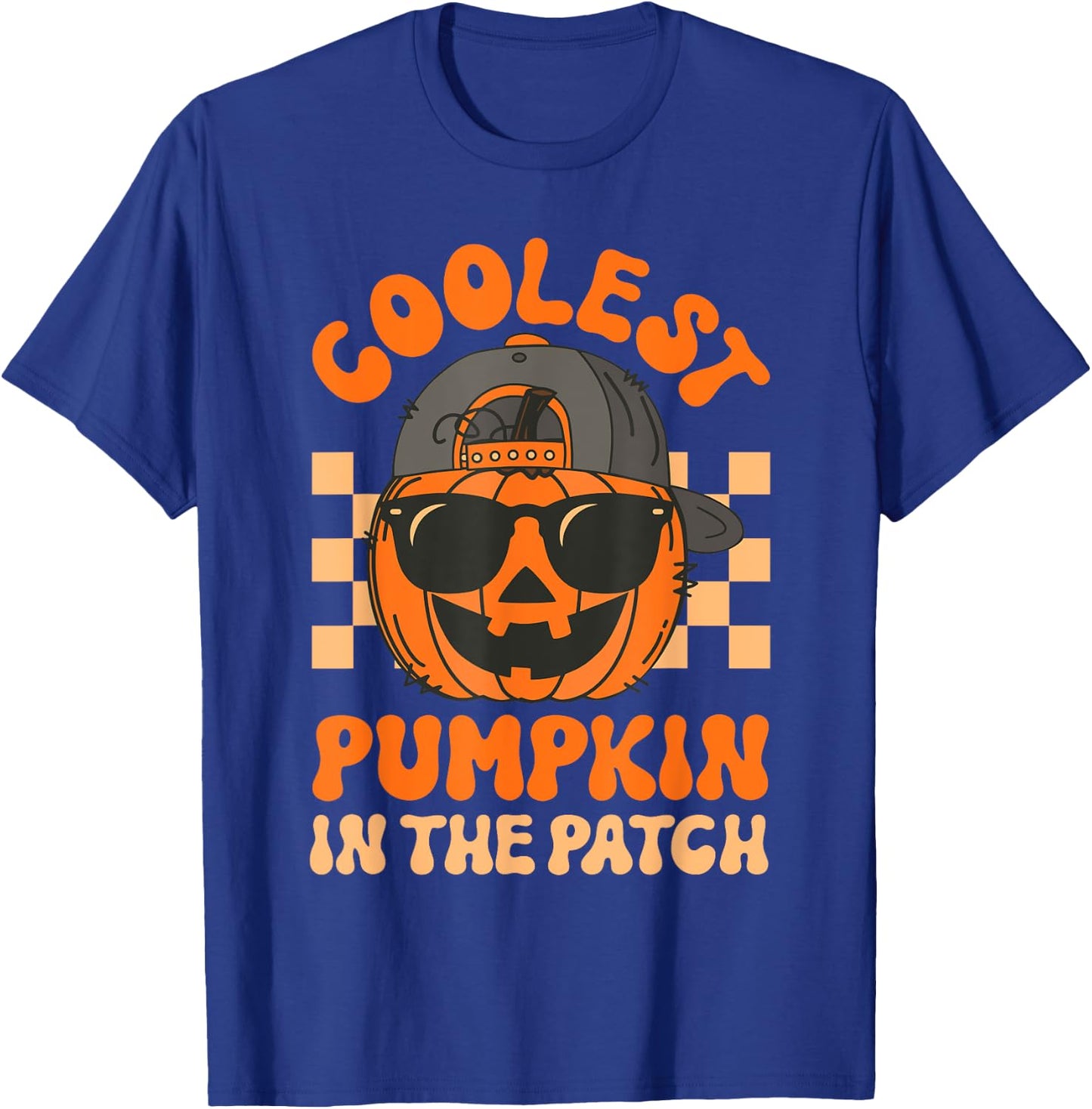 Groovy Coolest Pumpkin In The Patch Halloween For Boys Kids T-Shirt - T-Shirt | Royal
