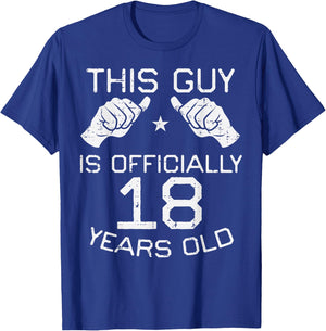 This Guy Officially 18 Years Old 18th Birthday Men Boys T-Shirt - T-Shirt | Royal