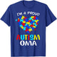 Proud Autism Oma Funny Autism Colorful Puzzle Heart T-Shirt - T-Shirt | Royal