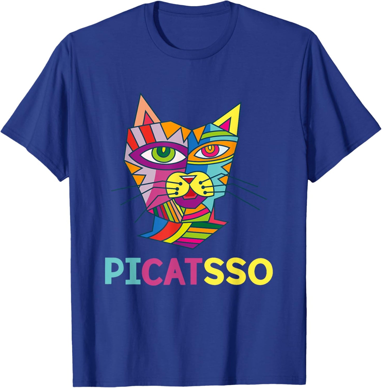 Picatsso Art Kitty | Art Teacher- Students Gift Men Women Kids T-Shirt - T-Shirt | Royal