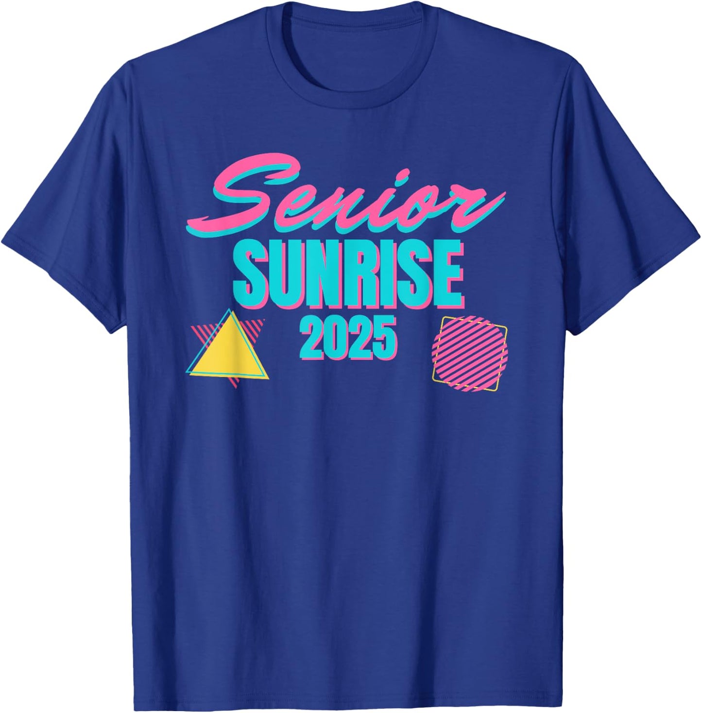 Retro Senior Sunrise 2025 High School 12th Twelfth Grade T-Shirt - T-Shirt | Royal