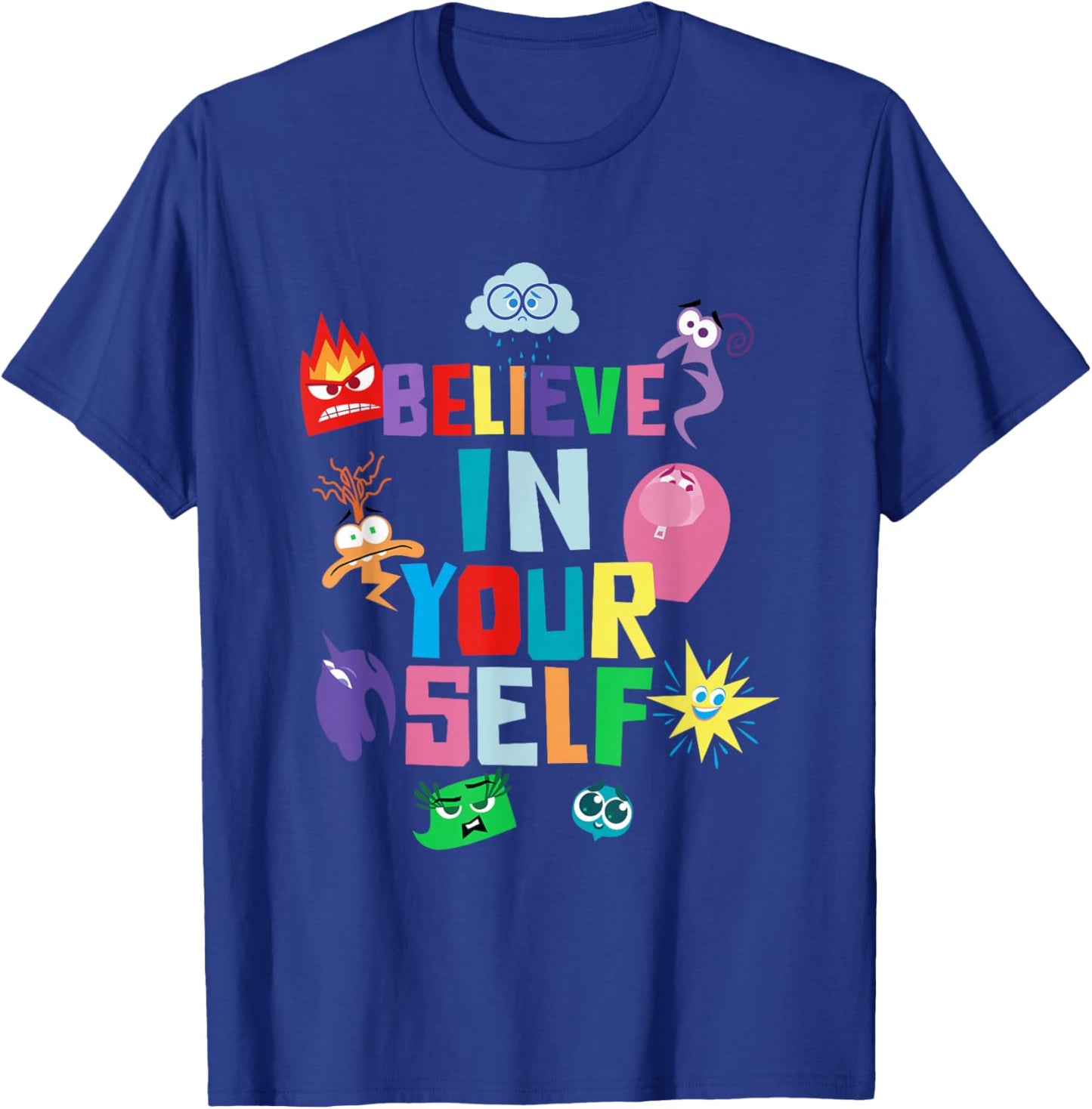 Disney Pixar Inside Out 2 Believe in Yourself Emotions Icons T-Shirt - T-Shirt | Royal
