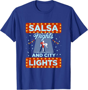 Salsa Nights And City Lights Latin Music Salsa Dance T-Shirt - T-Shirt | Royal
