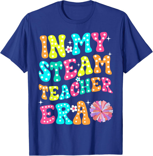 In My STEAM Teacher Era Groovy Teacher Appreciation Women Kids T-Shirt - T-Shirt | Royal
