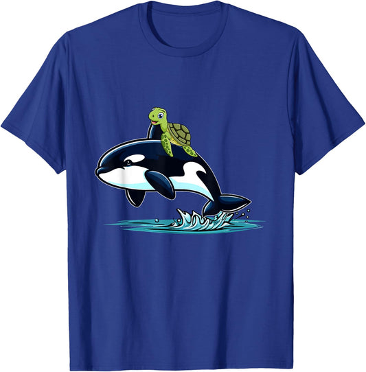 Turtle Riding Orca Costume Sea Animal Lover Kids Toddler T-Shirt - T-Shirt | Royal